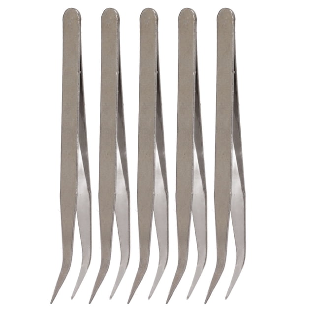Curved Tweezers,5Pcs Curved Tweezers Stainless Stainless Steel Tweezers Craft Tweezers High-End Performance