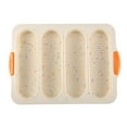 thumbnail image 2 of HWRETIE Herramientas de cocina Molde de silicona para pasteles con 4 ranuras Molde antiadherente para hornear pan francés Herramienta para hornear en horno de cocina para pan casero, 2 of 3