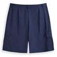 thumbnail image 4 of YOIAVAIOY Men's Cargo Shorts with Pockets Elastic Waist Casual Outdoor Work Shorts Dark Blue S, 4 of 4