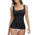 thumbnail image 2 of Women's SolideTank Tops Soft Square Neck Slim Fitted Vest Tummy Control Shapewear Black 2XL, 2 of 4