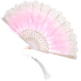 thumbnail image 1 of Embroidered Plume Fan Vintage Style Hand Fan Costume Party Dancing Hand Fan, 1 of 8