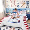 thumbnail image 4 of meiyoeat Boys Personalized Initial E 7-Piece Twin Bedding,Baseball Sport Games Bedding Comforter Set For Ball Lovers,Reversible, 4 of 7