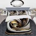 thumbnail image 2 of Designart "Elegant Gold, Black, and White Stained Glass I" Modern Bedding Covert Set - Abstract Spirals Gold Abstract Bed Set With 2 Shams, 2 of 6