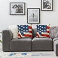 thumbnail image 2 of nygtbtfer 4th of July Pillow Covers Set of 2 America Flag Stars Decorations Home of The Patriotic Throw Cushion Case for Home Sofa Couch 22x22in, 2 of 7