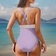 thumbnail image 4 of WILLBEST Traje de Baño de Manga Larga Para Mujer, Traje de Baño Para Mujer, Cuello En V, Monokini, Cintura Elástica, E Ropa de Playa Para Fiesta En La Piscina, Verano, 4 of 5