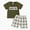 Green, variant on kaprioy Baby Toddler Boys Summer Shorts Clothing Set, 6 9 12 18 24 Months Short Sleeve Embroidery Letters T-shirt with Plaid Shorts Outfit T-Shirts Elastic Waist Shorts 2Pcs Outfits