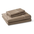 thumbnail image 3 of Hotel Style Luxury 4-Piece 600 Thread Count Brown Solid Cotton Bed Sheet Set, King, 3 of 5