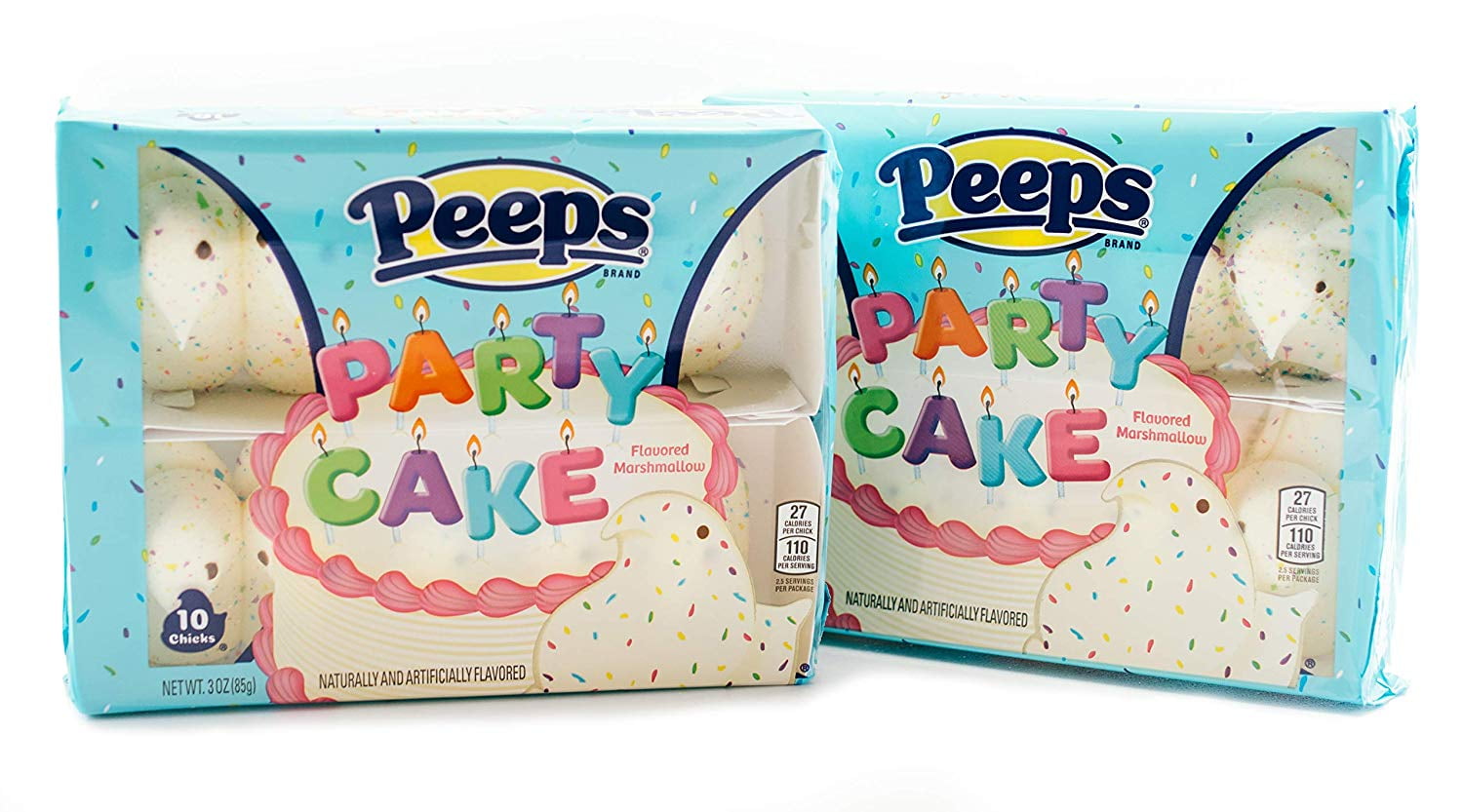 Party Cake Flavored Marshmallow Peeps 2 Packs of 10 Novelty Birthday Cake Flavored Peep