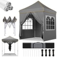 thumbnail image 6 of COBIZI 6.6x6.6 Pop-up Canopy Tent, Heavy-Duty, Waterproof, 4 Sidewalls, Carry Bag, Gray, 6 of 12