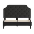 thumbnail image 3 of Brighton Queen Size Tufted Upholstered Platform Bed in Black Fabric, 3 of 9