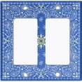 thumbnail image 6 of Metal Light Switch Plate Cover Blue Floral Bandana Paisley Tile Pattern TIL045, 6 of 13