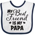 thumbnail image 3 of Inktastic My Best Friend is My Papa with Hearts Boys or Girls Baby Bib, 3 of 4
