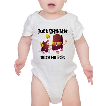 

Smartprints Infants Graphic Tee - Chillin With My Pops - Regular Fit 100% Cotton