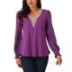 thumbnail image 1 of Camisetas casuales simples de manga larga con cuello en V de encaje para mujeres INSPIRE CHIC de moda de otoño e invierno, 1 of 3