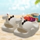 thumbnail image 4 of Pantuflas de dinosaurio Diapositivas lindas 3D Dinosaurio Punta abierta Antideslizante Suave Cómodo Secado rápido (37-38) Blanco, 4 of 5