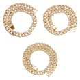 thumbnail image 1 of 3x cadena cubana lujo Bling pavimentado de imitación fuerte fiesta hombres dorado Zulema Cadena cubana, 1 of 8
