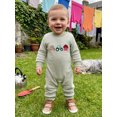 thumbnail image 4 of Cenuakty Baby Boy Fall Romper Waffle Stripe Print Embroidery Long Sleeve Jumpsuits, 4 of 9