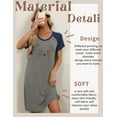 thumbnail image 6 of Oudiya Womens Nightgown Short Sleeve Night Dress Printed Sleepwear Soft Sleep Shirt S-3XL, 6 of 7