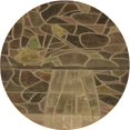 thumbnail image 1 of Ahgly Company Machine Washable Indoor Square Transitional Copper Brown Area Rugs, 3' Square, 1 of 7