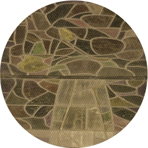 Ahgly Company Machine Washable Indoor Square Transitional Copper Brown Area Rugs, 3' Square
