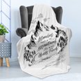 thumbnail image 4 of Saying Soft Flannel Fleece Throw Blanket, Memories Made in the Mountains Stay in Our Hearts Forever Words Sketch Landscape, Cozy Plush for Indoor and Outdoor Use, 50" x 70", Black White, by Ambesonne, 4 of 5