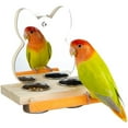 thumbnail image 6 of Litake Parrots Mirror With Feeder Cups Bowl Wooden Birds Interactive Self-happy Toy Puzzle Toy, 6 of 8