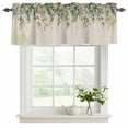thumbnail image 2 of 2 Pack Valances for Windows, Spring Eucalyptus Window Valances for Living Room/Bedroom/Bathroom, Summer Botanical Leaves Beige Watercolor Light Filtering Kitchen Curtain Valance 54"W x18" L, 2 of 9