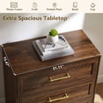 thumbnail image 3 of IFMUST Modern Nightstand, 18" Arched Panel 3 Drawers Wood Side Table with Charging Station, Wood Square Bedside End Table for Bedroom Living Room, Brown, 3 of 6