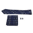 thumbnail image 6 of LHCER Mens Tie Set Included Tie, Handkerchief & Cufflinks, Polyester Silk Business Leisure Style for Men, 6 of 8