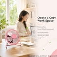 thumbnail image 3 of 4-inch mini metal fan USB Desk Fan Small Personal Air Circulator Fan Portable Electric Table Desktop Fan Rechargeable Travel Fans for Camping Office Room Outdoor Pink, 3 of 5