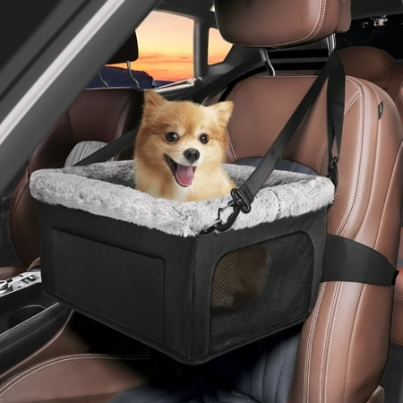 Furlove Small Dog Car Seat Dog Booster Car Seat Elevated Puppy Car Seat Car Seat For Dogs Pet Car Seat Up To 20lbs Black