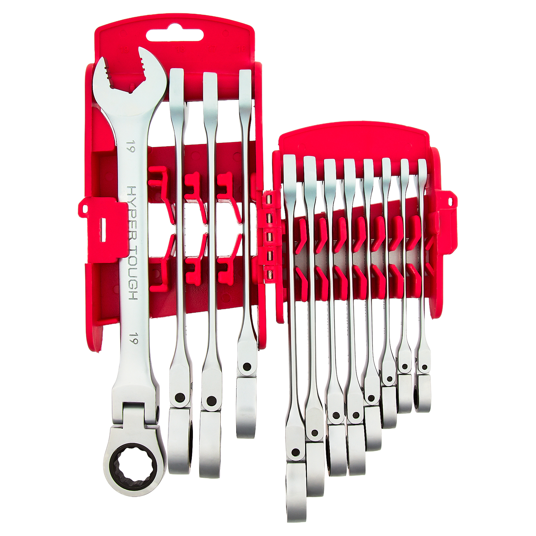 Juego de llaves de trinquete de cabeza flexible Hyper Tough, métricas, 12 piezas 7