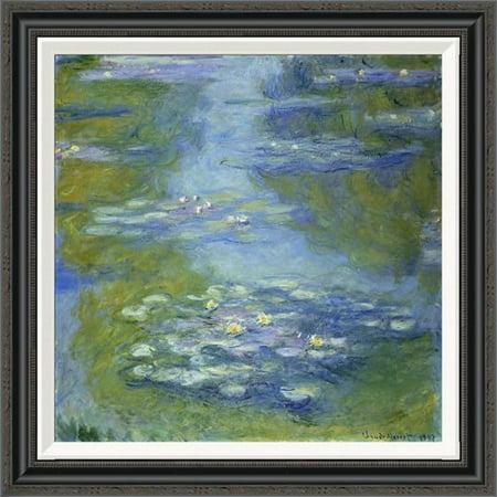Lilies Oil Painting - Global Gallery 'Water Lilies' by Claude Monet Framed Painting Print