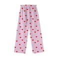 thumbnail image 3 of Fluffy Flannel Pants for Women Fuzzy Heart Print Winter Valentines Day Plush Lounge Sleep Pants Cute Pajama Bottoms, 3 of 3
