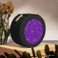 thumbnail image 6 of Naloa Purple Glitter Round Jewelry Box, Travel Jewelry Organizer, 3.9 x 3.9 x 2in Jewelry Storage Box for Women-Black, 6 of 7