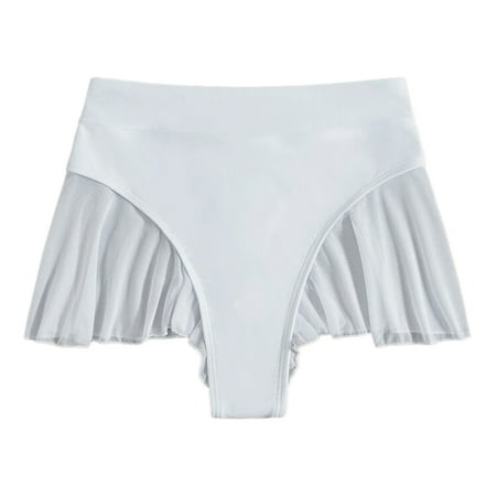 eczipvz Womens Swim Shorts Women s High Waisted Swimsuit Bikini Bottoms Tankini Bottoms High Waist Brief Bathing Suit Bottom White L