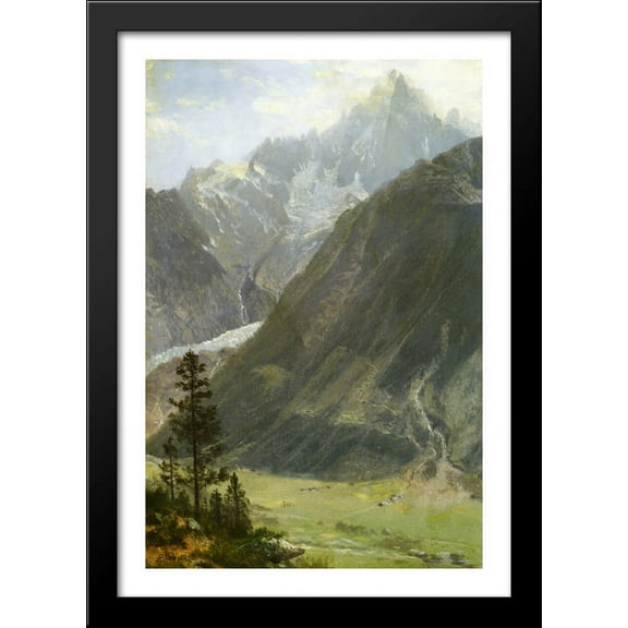 Mountain Landscape 28x40 Large Black Wood Framed Print Art by Albert Bierstadt