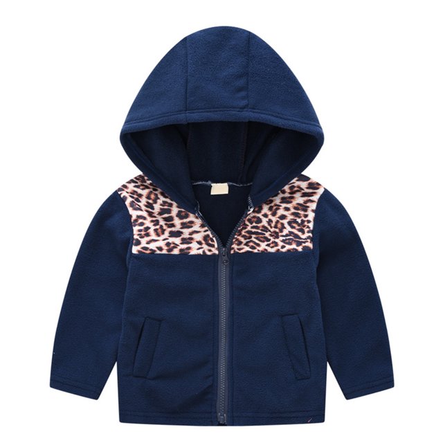 Gibobby Chamarra de invierno para niños y niñasNiños pequeños, niñas, invierno, manga larga, , estampados de , vellón, grueso, cálido, con capucha, Tops,(Marina, 18-24 Meses)