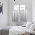 thumbnail image 4 of Gray Flower Kitchen Curtains 72 Inch Length, Geometric Stripe Gradient Branch Minimalist Grommet Top Bedroom Living Room Curtains, Light Filtering Cafe Curtain Drapes 2 Panels Set 104''x72'', 4 of 9