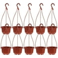 thumbnail image 1 of unbranded 10Jgo Maceteros Colgantes Con Gancho En Plástico Marrón Para Espacios Interiores Y Jardín, 1 of 8