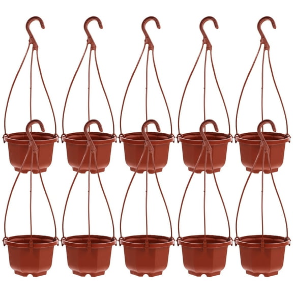 OUNONA 10 Sets of Plastic Hanging Pots Hanging Flower Baskets for Outdoor Indoor Plants Hanging