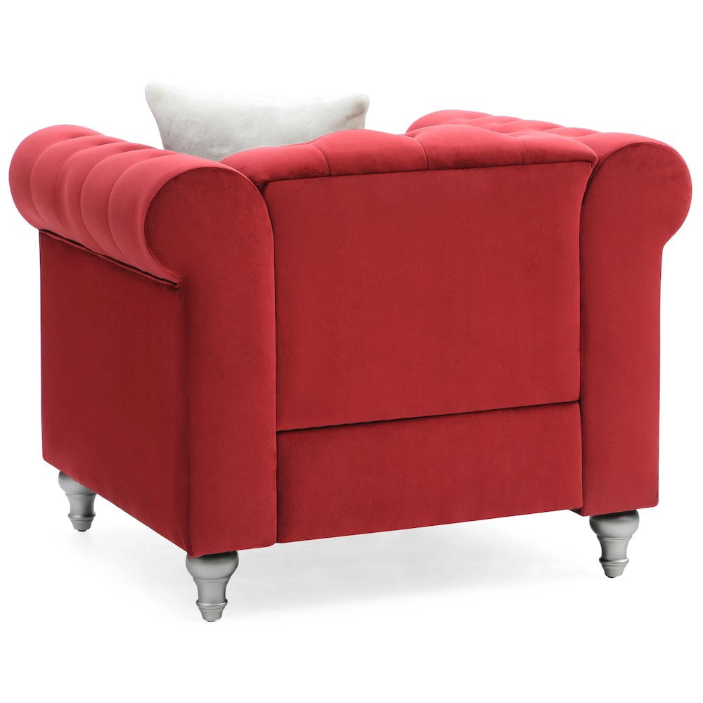 Glory Furniture Raisa Accent Chair in Burgundy Color