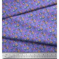 thumbnail image 3 of Soimoi Purple Cotton Poplin Fabric Leaves,Insect & Floral Artistic Print Fabric by The Yard 56 Inch Wide, 3 of 3