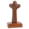 thumbnail image 2 of Decoración de mesa cruzada de madera, superficie hecha a mano, pulido, resistente, duradero, adorno cruzado rústico de palisandro de Australia, 2 of 8