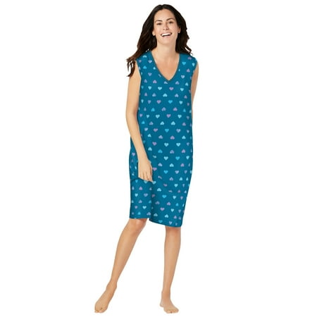 

Dreams & Co. Women s Plus Size Short Sleeveless Sleepshirt Nightgown