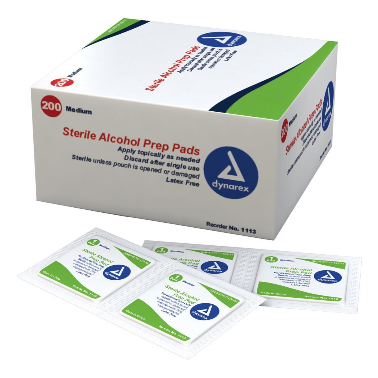 Dynarex 1113C Latex Free Sterile Alcohol Preparation Pad (Case of 2000
