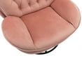 thumbnail image 6 of Swivel Chair with Ottoman Set, Velvet Tufted Upholstered Accent Chair, Single Sofa Chair with 360 Degree Metal Base for Living Room, Bedroom, Home Office, Pink, 6 of 9