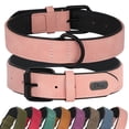thumbnail image 1 of Collar para perro Didog de piel acolchada suave, ajustable, rosa, talla L, 1 of 7
