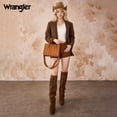 thumbnail image 4 of Wrangler Boho Tote Bag for Women Western Purse Retro Top Handle Satchel Handbag with Signature Strap, Brown, 4 of 7