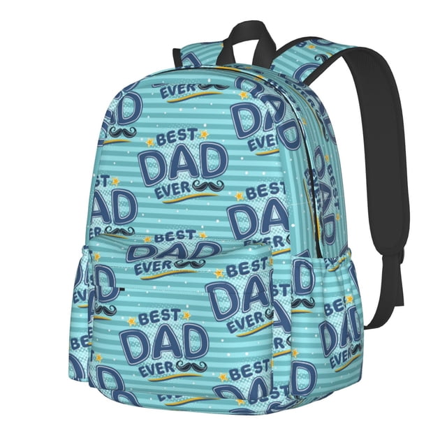 Kdxio Meilleur Papa de Tous les Temps Sac à Dos Imprimé pour Étudiants Voyage Randonnée avec Grande Capacité Design Léger Bretelles Réglables et Multi-Poches